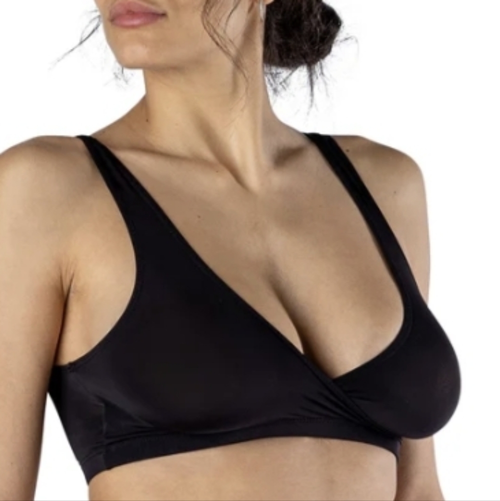 NEW / NWT ELITA Women's Silk Magic Crossover Bra - 36 Black